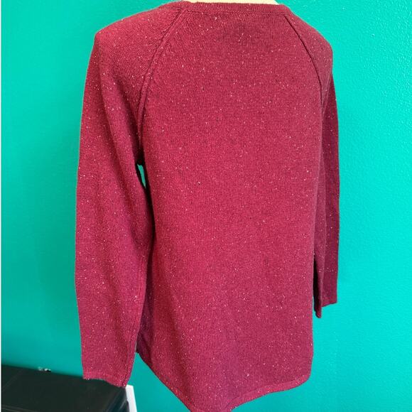 Karen Scott Maroon Confetti Knit Pullover Sweater Women's Small - Picture 5 of 10